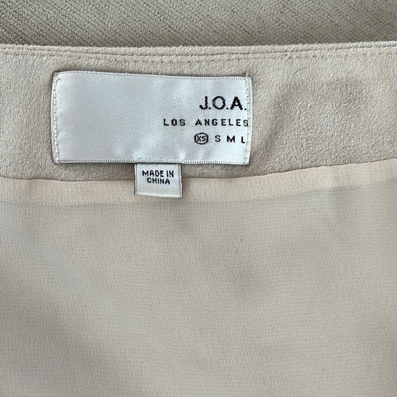 J.O.A. Los Angeles Sueded Tan Beige Fringed Sz Xs bin10 - Picture 4 of 7
